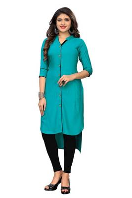  Blue Color Reyon 14KG  Stitched Kurti 1