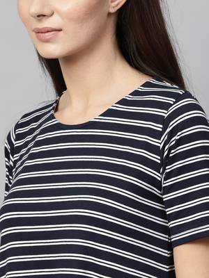 blue White Stripe Tent Dress 5