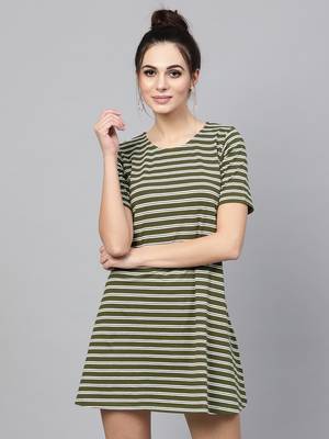 green White Stripe Tent Dress 1