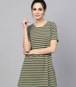 green White Stripe Tent Dress