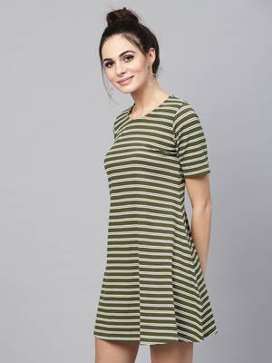 green White Stripe Tent Dress 2