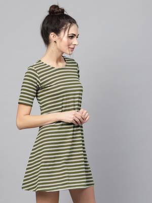 green White Stripe Tent Dress 4