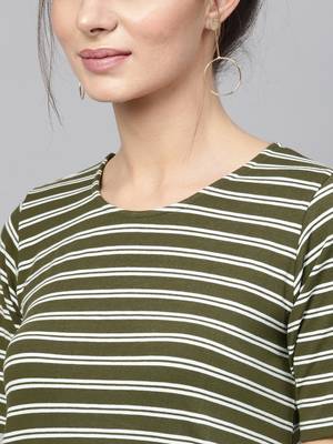 green White Stripe Tent Dress 5
