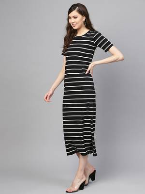 Black White Stripe Maxi 2