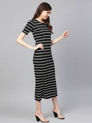 Black White Stripe Maxi 4