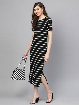 Black White Stripe Maxi 6