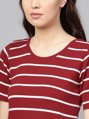 Maroon White Stripe Maxi 5