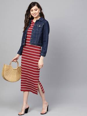 Maroon White Stripe Maxi 6