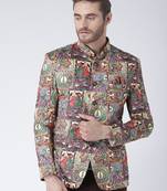 Multicolor Printed Polyester Stitched Men Blazers