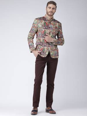 Multicolor Printed Polyester Stitched Men Blazers 2