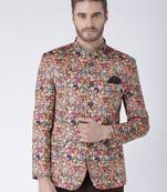 Multicolor Printed Polyester Stitched Men Blazers