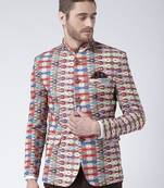 Multicolor Printed Polyester Stitched Men Blazers