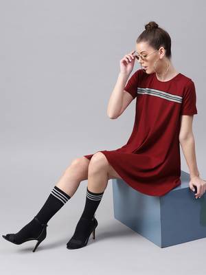 Maroon Tent Athleisure Dress 6