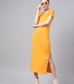 Mustard Side Slit Athleisure Maxi