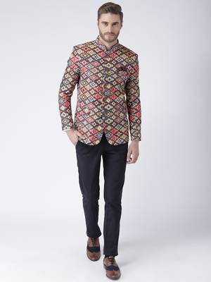 Multicolor Printed Polyester Stitched Men Blazers 2