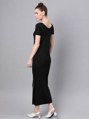 Black Side Slit Athleisure Maxi 3