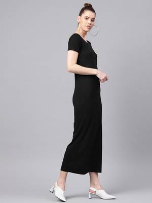 Black Side Slit Athleisure Maxi 4