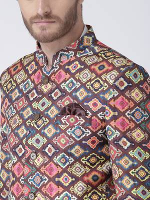 Multicolor Printed Polyester Stitched Men Blazers 6