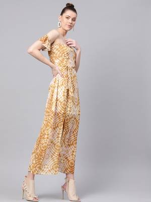 Mustard & White Tube Maxi with Sleeves 4