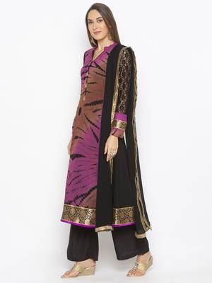 Purple Embroidered Georgette Salwar 2