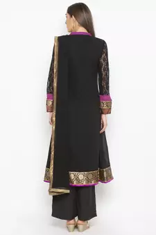 Purple Embroidered Georgette Salwar
