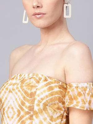 Mustard & White Tube Maxi with Sleeves 5
