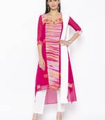 Pink Embroidered Georgette Salwar