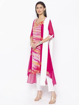 Pink Embroidered Georgette Salwar 2