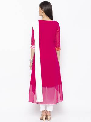 Pink Embroidered Georgette Salwar 3