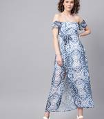 Blue & White Tube Maxi with Sleeves