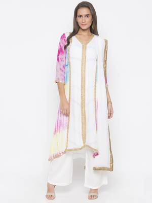 Off White Embroidered Georgette Salwar 1