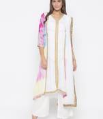 Off White Embroidered Georgette Salwar