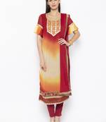Maroon Embroidered Georgette Salwar