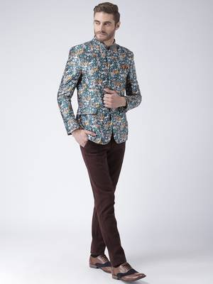 Multicolor Printed Polyester Stitched Men Blazers 2