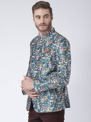 Multicolor Printed Polyester Stitched Men Blazers 3