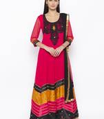 Pink Embroidered Georgette Salwar