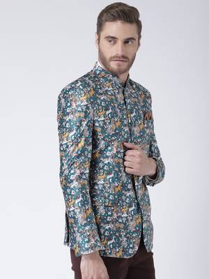 Multicolor Printed Polyester Stitched Men Blazers 4
