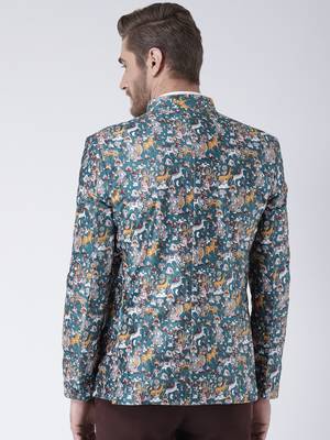 Multicolor Printed Polyester Stitched Men Blazers 5