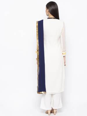 White Embroidered Georgette Salwar 3