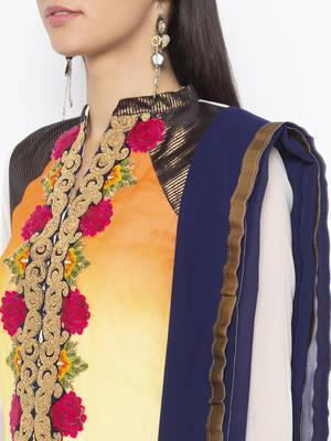 White Embroidered Georgette Salwar 4