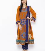 Mustard Embroidered Georgette Salwar