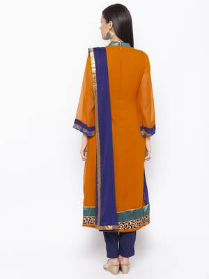 Mustard Embroidered Georgette Salwar 3