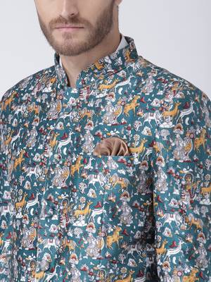 Multicolor Printed Polyester Stitched Men Blazers 6