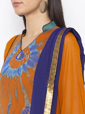 Mustard Embroidered Georgette Salwar 4