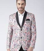Multicolor Printed Polyester Stitched Men Blazers