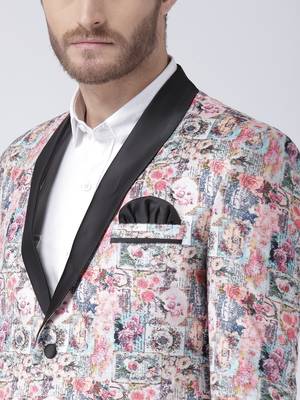 Multicolor Printed Polyester Stitched Men Blazers 6