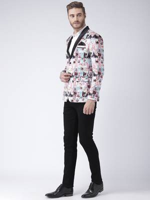 Multicolor Printed Polyester Stitched Men Blazers 2