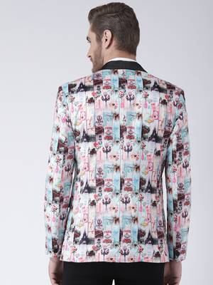 Multicolor Printed Polyester Stitched Men Blazers 5