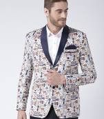 Multicolor Printed Polyester Stitched Men Blazers
