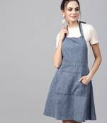 Blue Denim Acid Wash Apron Dress